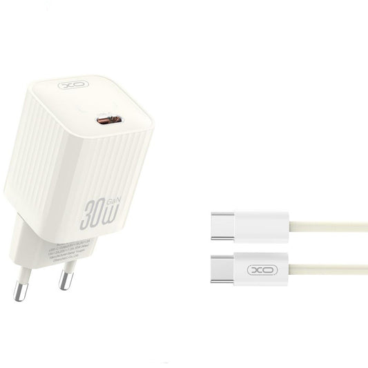 Nettlader med USB-C-kabel XO Design L148, 30W, 3A, 1 x USB-C, Beige