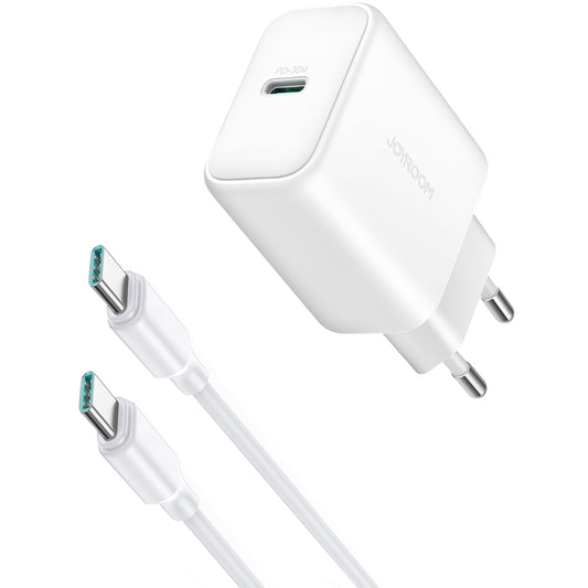 Nettlader med USB-C-kabel Joyroom JR-TCF24, 30W, 3A, 1 x USB-C, Hvit