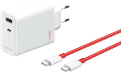Nettlader med USB-C-kabel OnePlus OSABBCBBAE, 120W, 7.3A, 1 x USB-A - 1 x USB-C, Hvit 5461100631