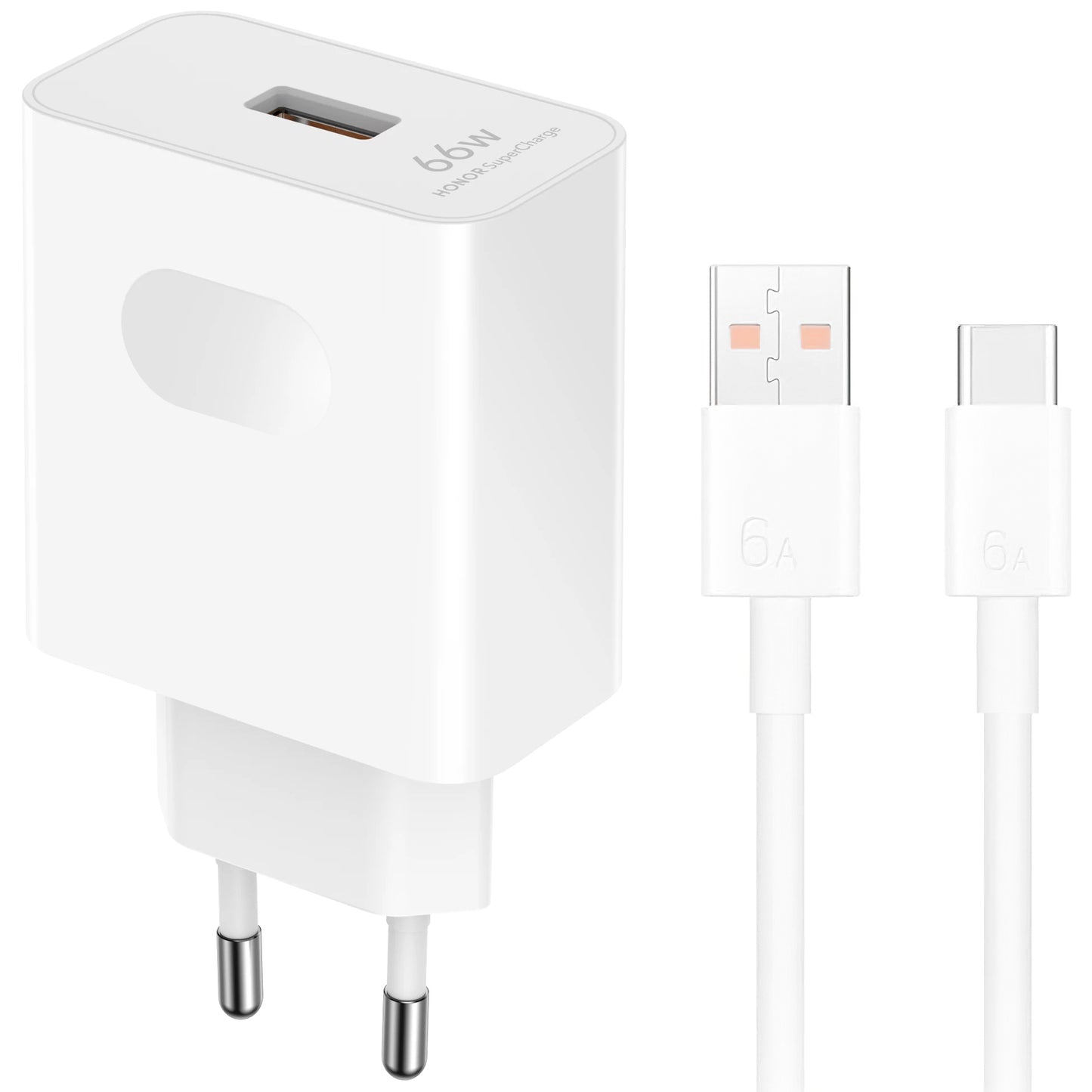 Nettlader med USB-C-kabel Honor HN-110600E00, 66W, 6A, 1 x USB-A, Hvit 5503AAHX