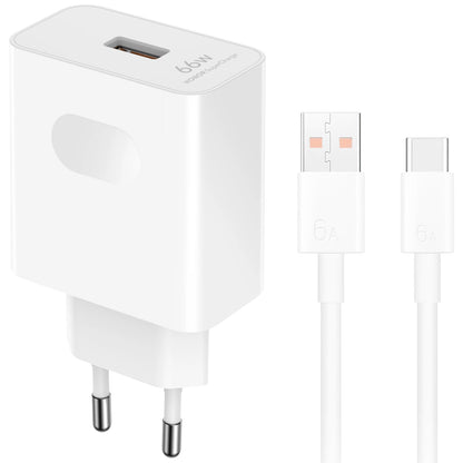 Nettlader med USB-C-kabel Honor HN-110600E00, 66W, 6A, 1 x USB-A, Hvit 5503AAHX