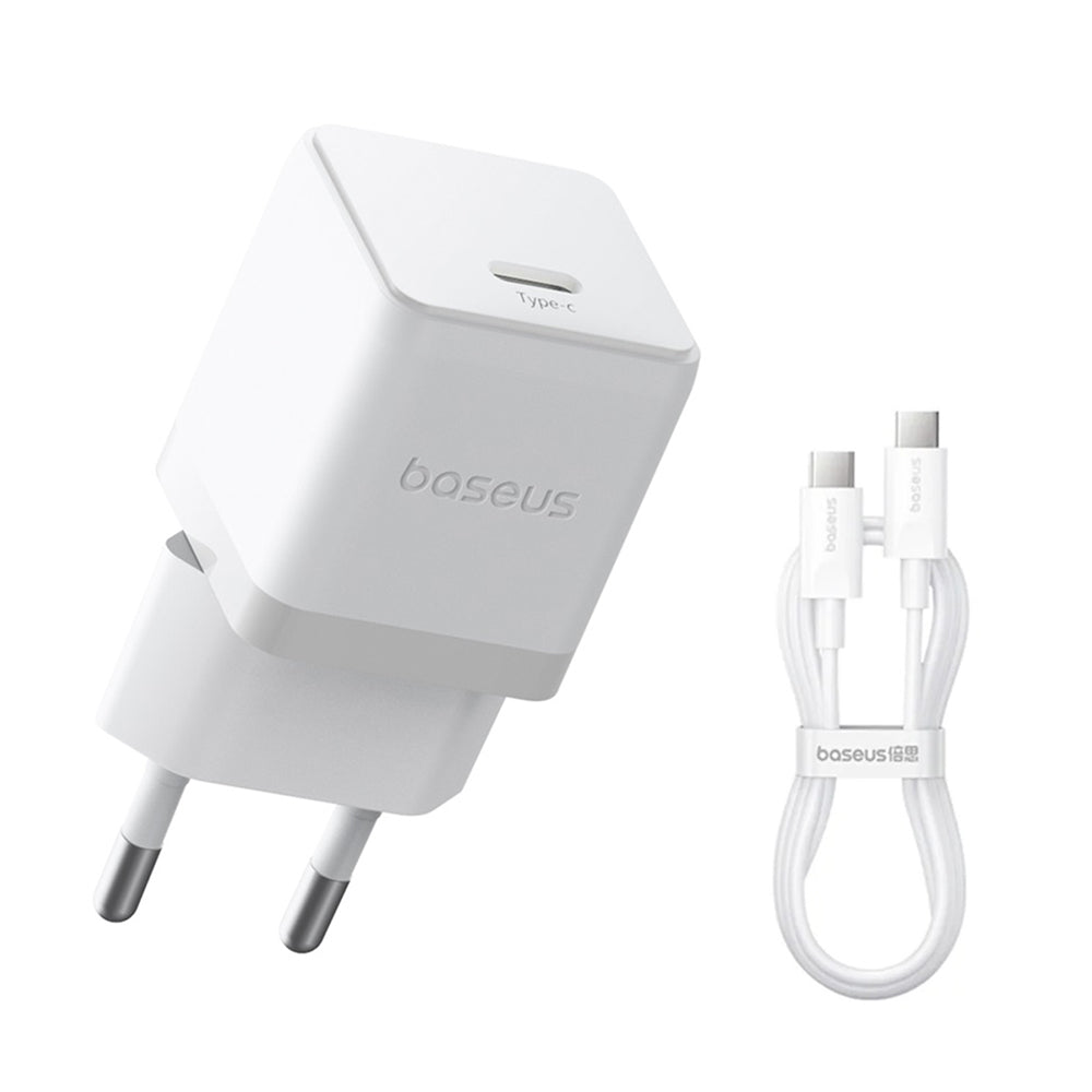 Nettlader med USB-C-kabel Baseus Palm, 20W, 3A, 1 x USB-C, Hvit P10111602213-01