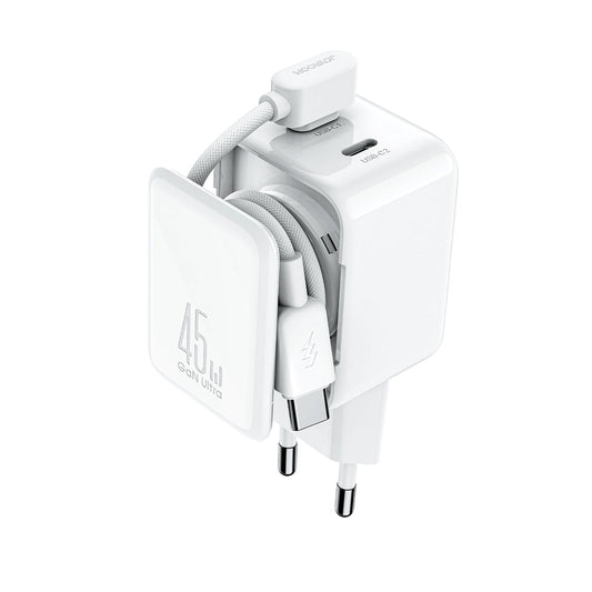 Nettlader med USB-C-kabel Joyroom JR-TCL05, 45W, 3A, 2 x USB-C, Hvit