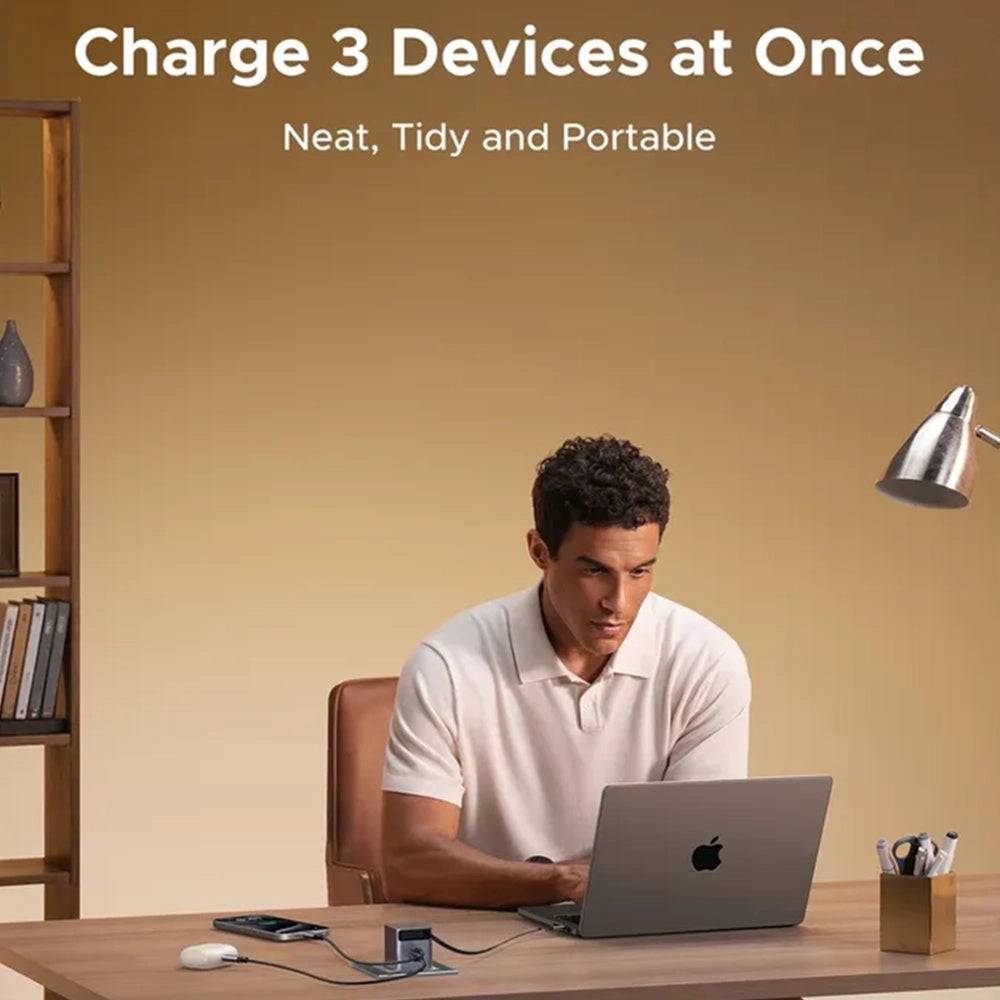 Nettlader med USB-C-kabel UGREEN X615, 65W, 3A, 1 x USB-A - 1 x USB-C, Grå