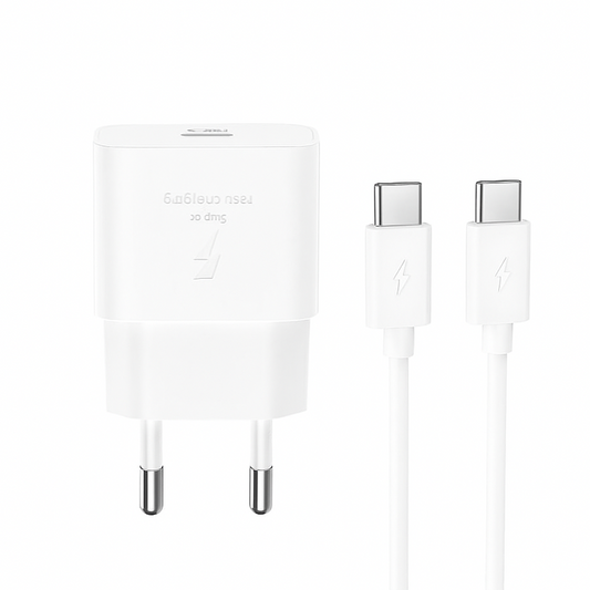 Nettlader med USB-C-kabel XO Design L167, 25W, 3A, 1 x USB-C, Hvit