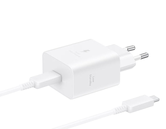 Samsung nettverkslader med USB-C-kabel, 45W, 4.05A, 1 x USB-C, Hvit EP-T4511XWEGEU