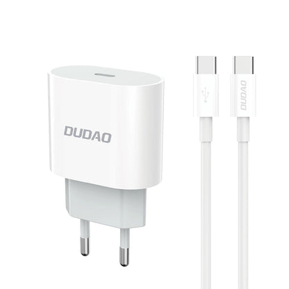 Nettlader med USB-C-kabel Dudao A14EUC, 20W, 3A, 1 x USB-C, Svart