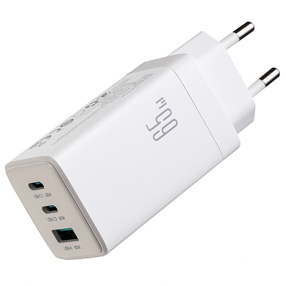 Nettlader med USB-C-kabel Joyroom JR-TG10, 65W, 3.25A, 1 x USB-A - 2 x USB-C, Hvit