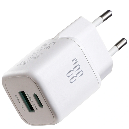 Nettlader med USB-C-kabel Joyroom JR-TG7, 33W, 3A, 1 x USB-A - 1 x USB-C, Hvit