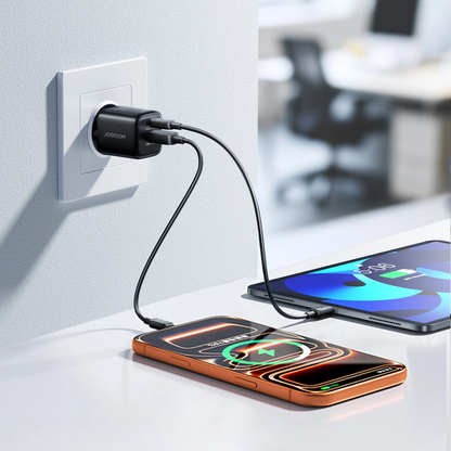 Nettlader med USB-C-kabel Joyroom JR-TG7, 33W, 3A, 1 x USB-A - 1 x USB-C, Svart