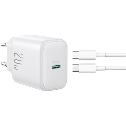 Nettlader med USB-C-kabel Joyroom JR-TCF20, 20W, 3A, 1 x USB-C, Hvit