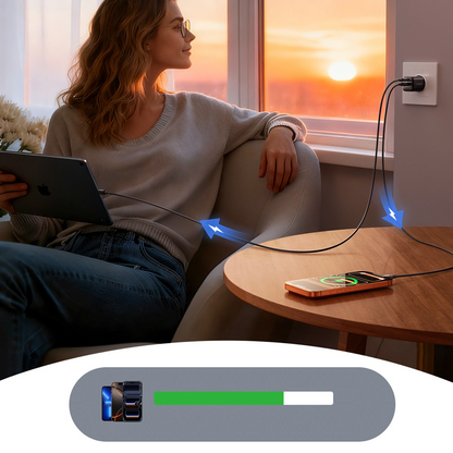 Nettlader med USB-C-kabel Joyroom JR-TG7, 33W, 3A, 1 x USB-A - 1 x USB-C, Svart