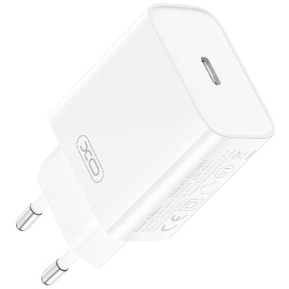 Nettlader med USB-C-kabel XO Design CE15, 20W, 3A, 1 x USB-C, Hvit