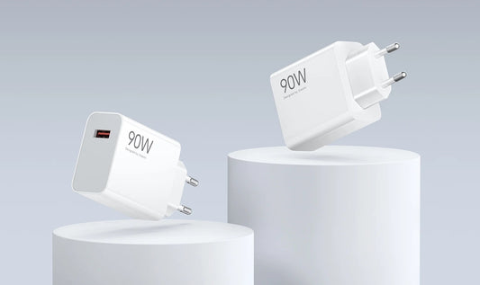Nettlader med USB-C-kabel fra Xiaomi, 90W, 6.1A, 1 x USB-A, Hvit