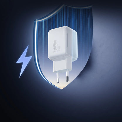 Nettlader med USB-C-kabel Joyroom JR-TCL05, 45W, 3A, 2 x USB-C, Hvit