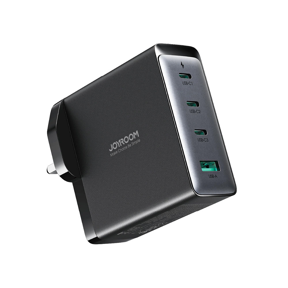 Nettlader med USB-C-kabel Joyroom JR-TCG05UK, 140W, 5A, 1 x USB-A - 3 x USB-C, UK, Svart