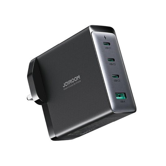Nettlader med USB-C-kabel Joyroom JR-TCG05UK, 140W, 5A, 1 x USB-A - 3 x USB-C, UK, Svart