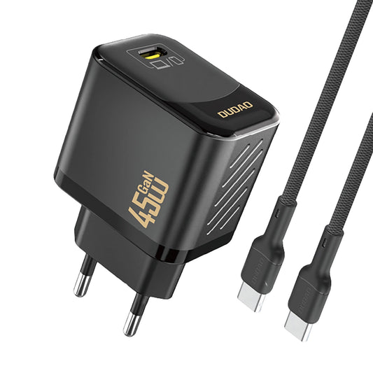 Nettlader med USB-C-kabel Dudao A28C, 45W, 3A, 1 x USB-C, Svart