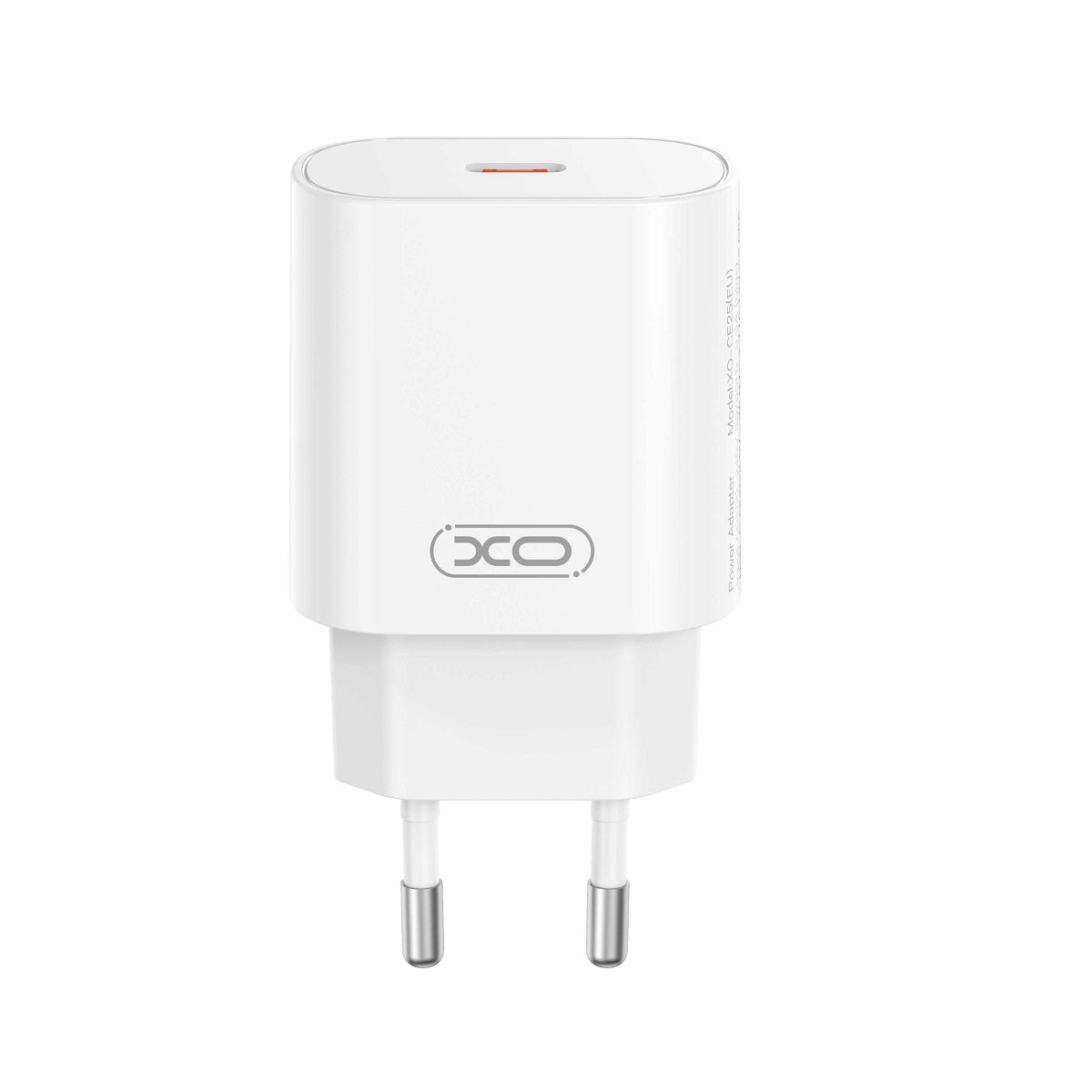 Nettlader med USB-C-kabel XO Design CE25, 25W, 3A, 1 x USB-C, Hvit