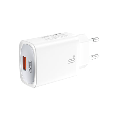 Nettlader med USB-C-kabel XO Design CE19, 18W, 3A, 1 x USB-A, Hvit