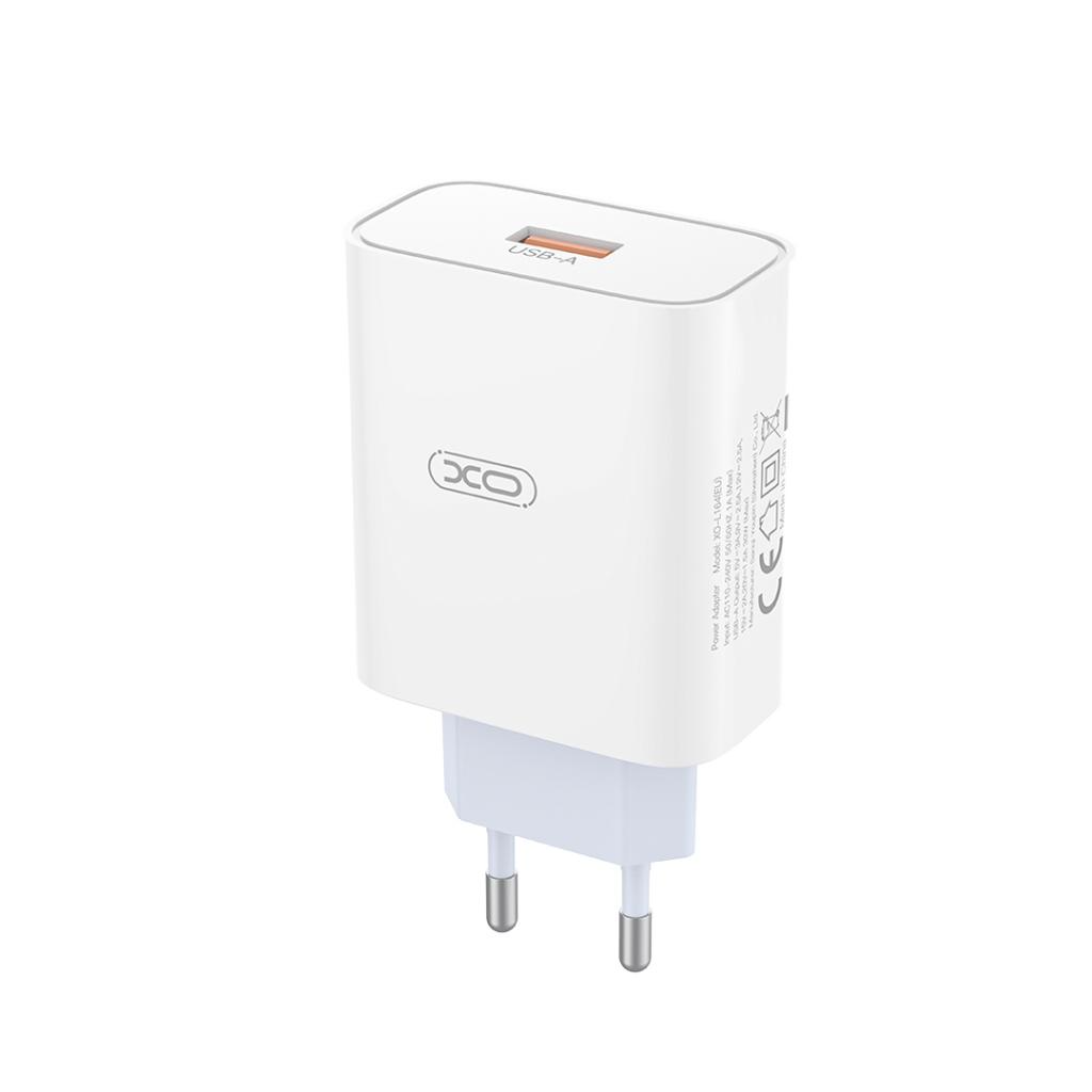 Nettlader med USB-C-kabel XO Design L164, 30W, 1 x USB-A, Hvit