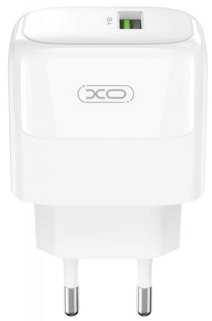 Nettlader med microUSB-kabel XO Design L135, 18W, 3A, 1 x USB-A, Hvit