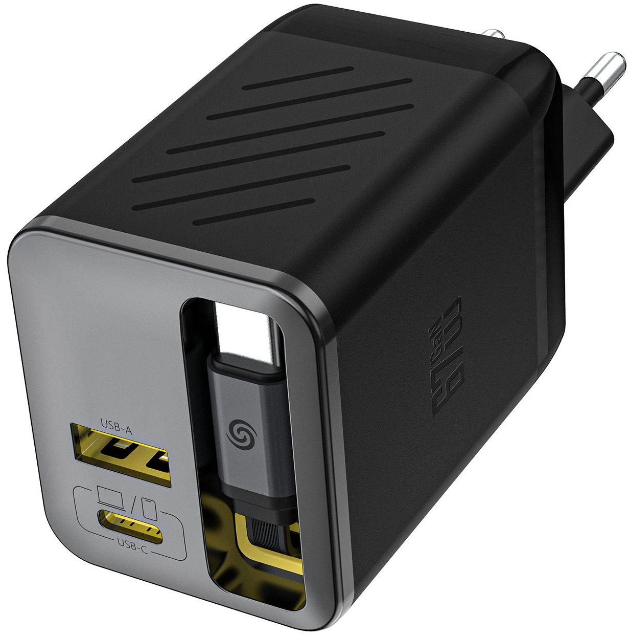 Nettlader med USB-C-kabel Dudao A67EU, 67W, 3.35A, 1 x USB-A - 1 x USB-C, Svart