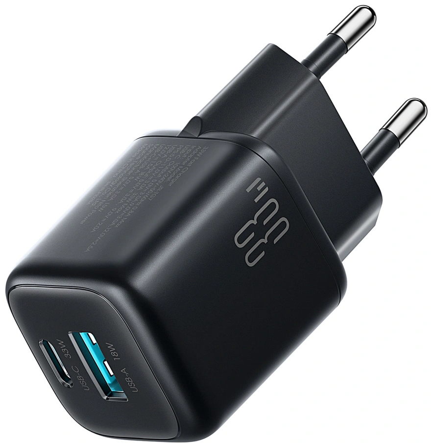 Nettlader med Lightning-kabel Joyroom JR-TG7, 33W, 3A, 1 x USB-A - 1 x USB-C, Svart