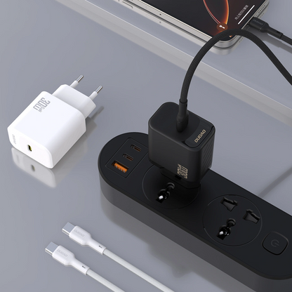 Nettlader med USB-C-kabel Dudao A27PCEU, 30W, 3A, 1 x USB-C, svart