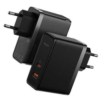 Nettlader med USB-C-kabel Baseus GaN5 Pro, 100W, 3A, 1 x USB-A - 1 x USB-C, Svart CCGP090201