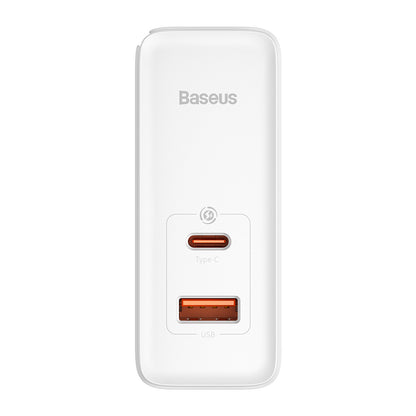 Nettlader med USB-C-kabel Baseus GaN5 Pro, 100W, 3A, 1 x USB-A - 1 x USB-C, Hvit CCGP090202