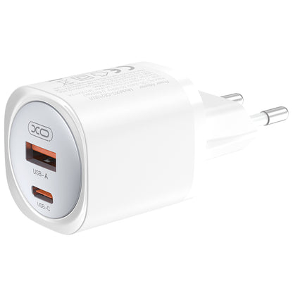 Nettlader med USB-C-kabel XO Design CE21, 30W, 3A, 1 x USB-A - 1 x USB-C, Hvit