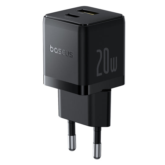 Nettlader med USB-C-kabel Baseus Palm, 20W, 3A, 1 x USB-A - 1 x USB-C, Svart P10111608113-01