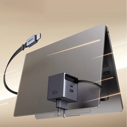 Nettlader med USB-C-kabel UGREEN X615, 65W, 3A, 1 x USB-A - 1 x USB-C, Grå