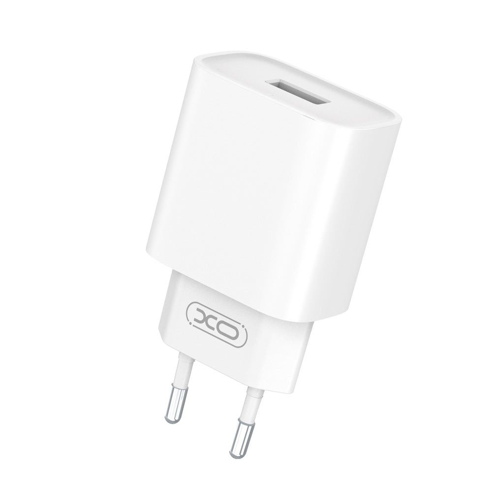 Nettlader med USB-C-kabel XO Design CE02D, 18W, 3A, 1 x USB-A, Hvit