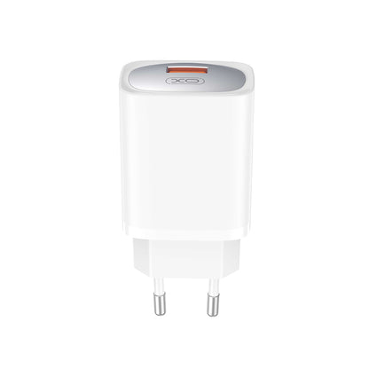 Nettlader med USB-C-kabel XO Design CE19, 18W, 3A, 1 x USB-A, Hvit