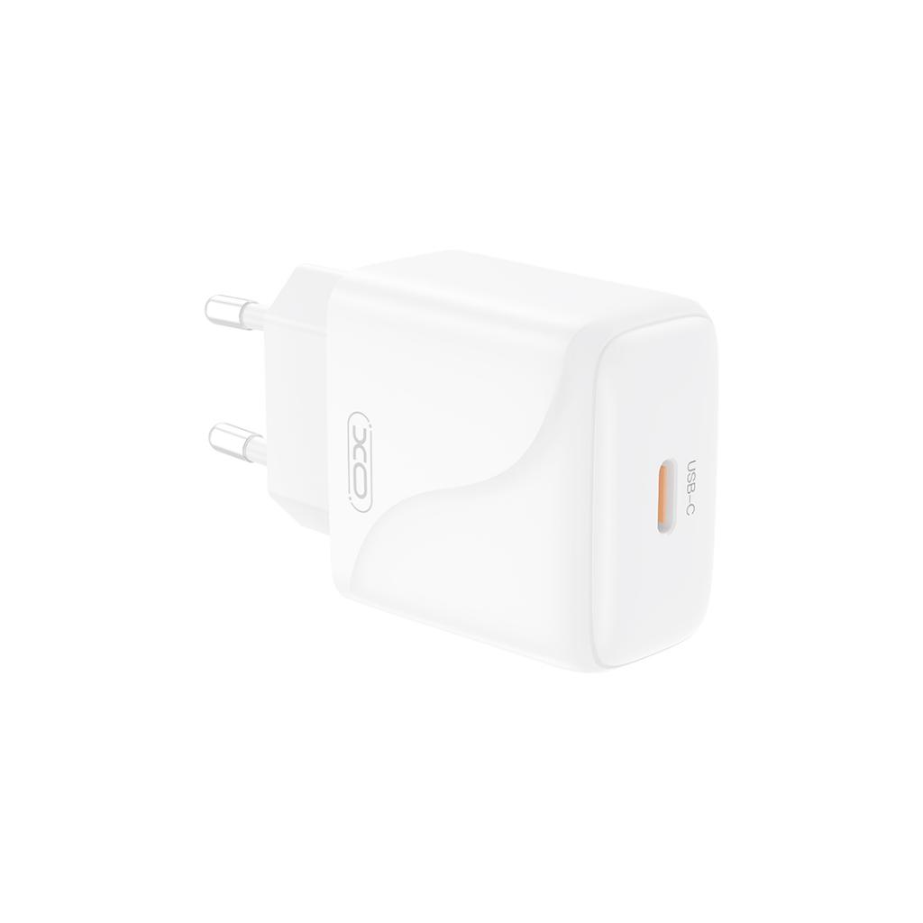 Nettlader med USB-C-kabel XO Design L141, 20W, 3A, 1 x USB-C, Hvit
