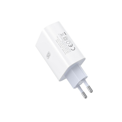 Nettlader med USB-C-kabel XO Design L164, 30W, 1 x USB-A, Hvit