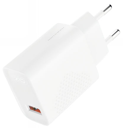 Nettlader med microUSB-kabel XO Design L159, 18W, 3A, 1 x USB-A, Hvit