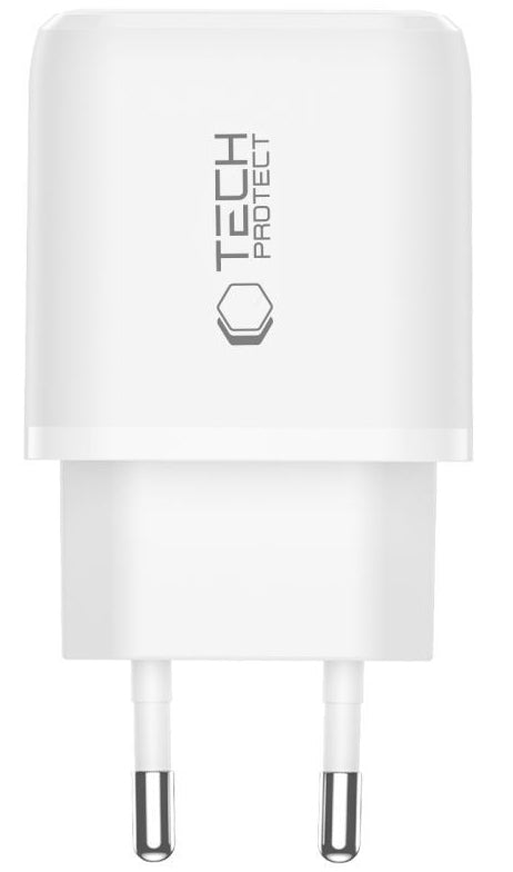 Nettlader med USB-C-kabel Tech-Protect NCA45W, 45W, 3A, 1 x USB-A - 1 x USB-C, Hvit