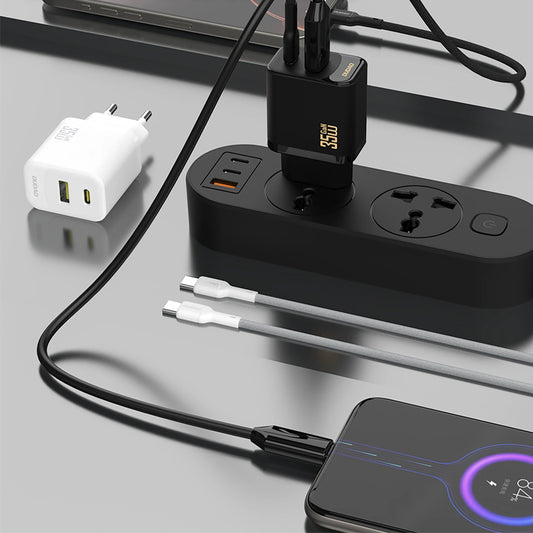 Nettlader med USB-C-kabel Dudao A27 Max, 35W, 1 x USB-A - 1 x USB-C, Svart