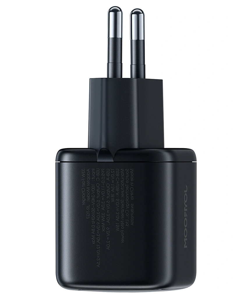 Nettlader med USB-C-kabel Joyroom JR-TG7, 33W, 3A, 1 x USB-A - 1 x USB-C, Svart