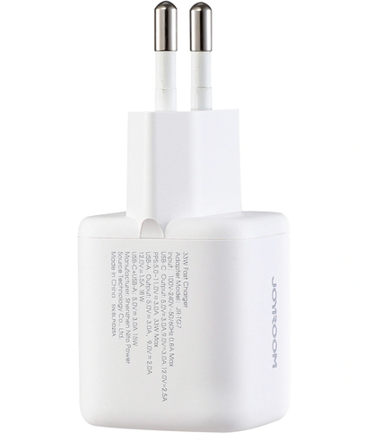 Nettlader med USB-C-kabel Joyroom JR-TG7, 33W, 3A, 1 x USB-A - 1 x USB-C, Hvit