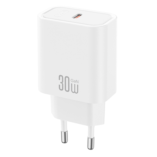 Nettlader med USB-C-kabel XO Design CE41, 30W, 3A, 1 x USB-C, Hvit