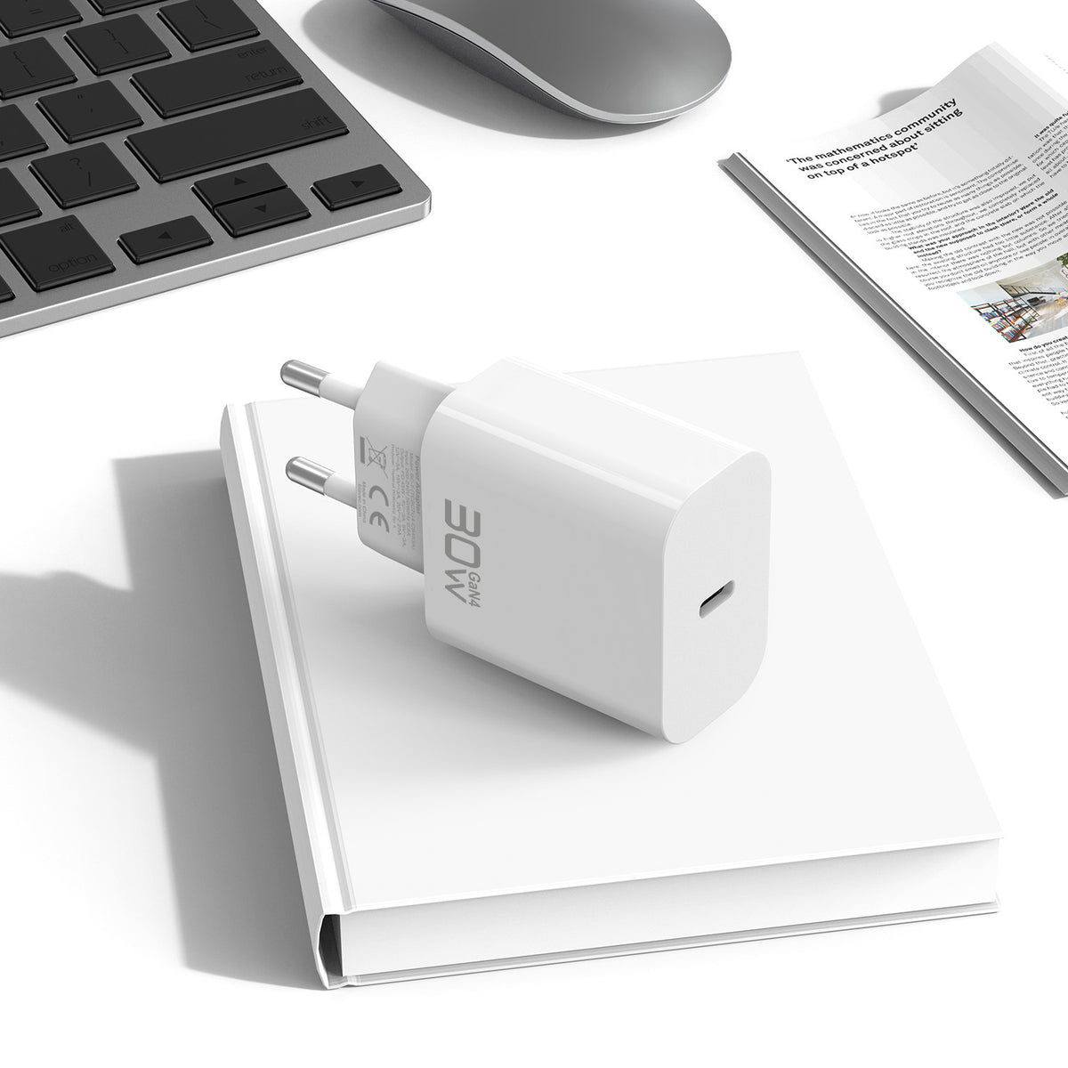 Blavec BC-14 USB-C-nettlader med kabel, 30 W, 3 A, 1 x USB-C, hvit