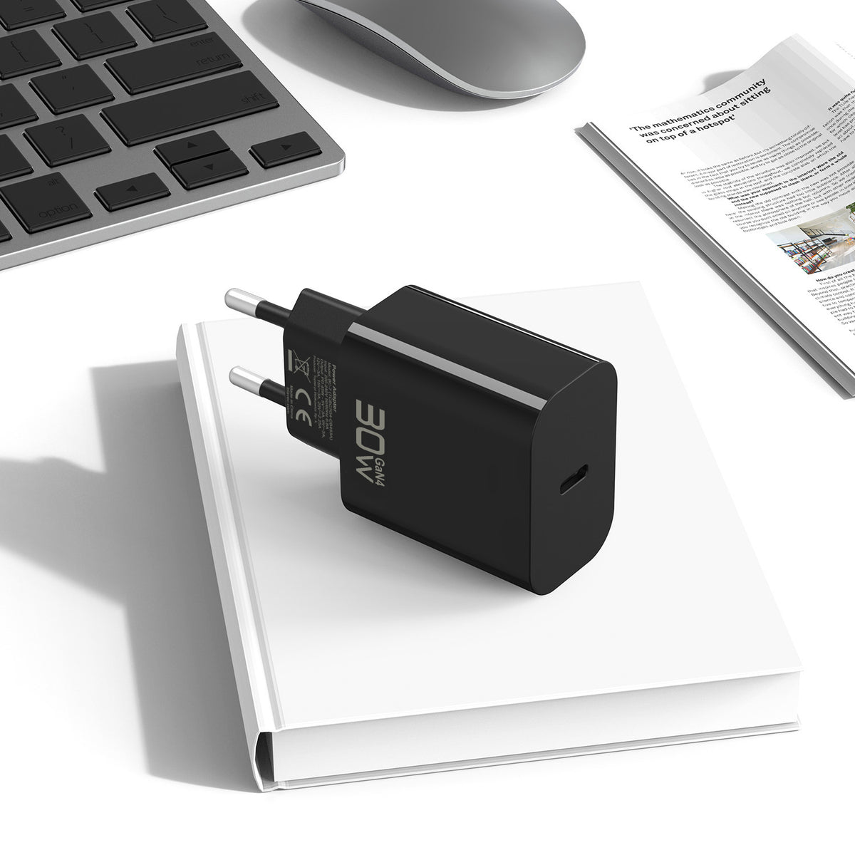 Blavec BC-14 nettadapter med USB-C-kabel, 30 W, 3 A, 1 x USB-C, svart