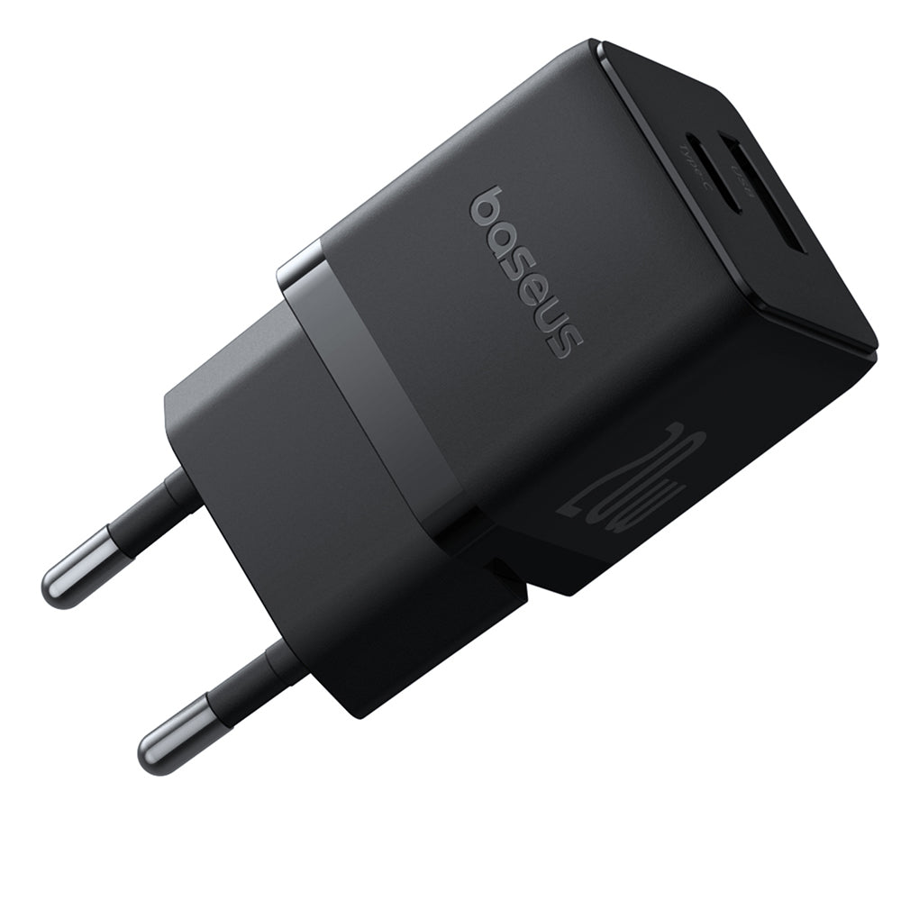 Nettlader med USB-C-kabel Baseus Palm, 20W, 3A, 1 x USB-A - 1 x USB-C, Svart P10111608113-01