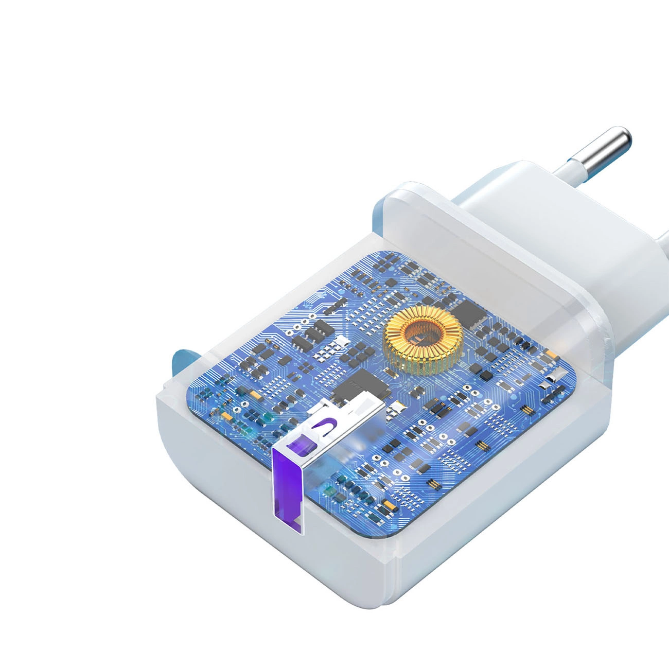 Nettlader med USB-C-kabel Dudao A20EU, 18W, 3A, 1 x USB-A, Hvit