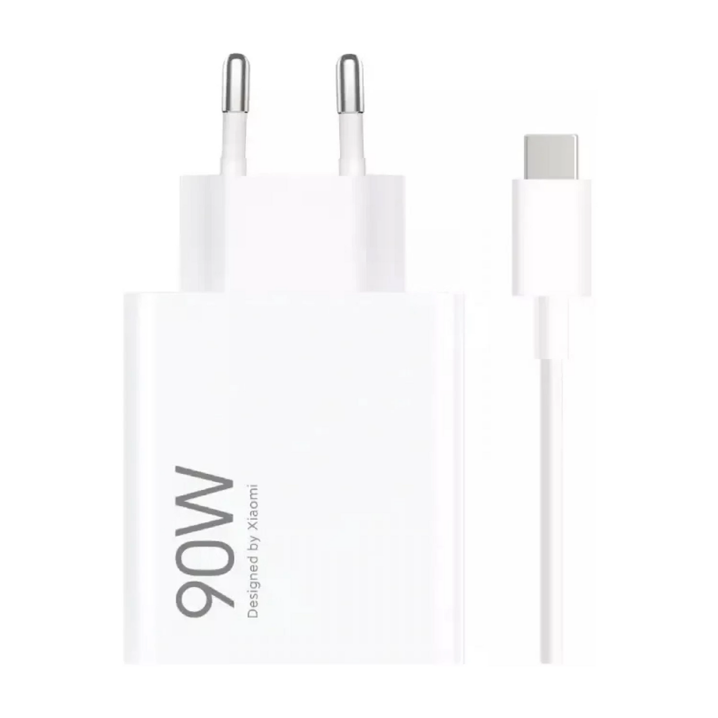 Nettlader med USB-C-kabel fra Xiaomi, 90W, 6.1A, 1 x USB-A, Hvit