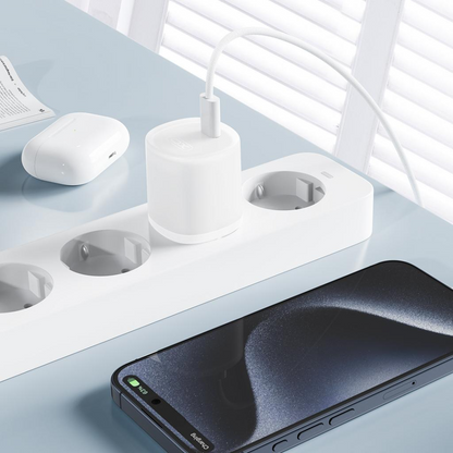 Nettlader med USB-C-kabel XO Design L150, 30W, 3A, 1 x USB-C, Hvit